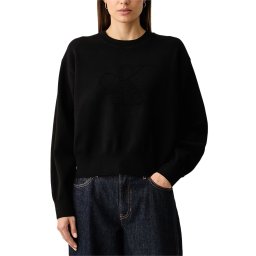 CALVIN KLEIN Pulover Logo Ottoman LV047H315G UB1 black
