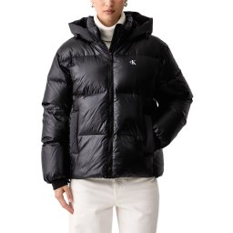 CALVIN KLEIN Geacă Shine Mw Logo Hooded Down Puff LV047H514G UB1 black