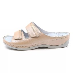 Papuci dama, piersica, casual, ortopedici, medicinali, piele naturala, cu platforma, Batz Rea-Piersica (Marime: 41)