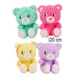 Ursuleț așezat, culoare neon, 20 cm, 4 modele