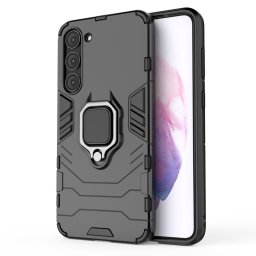 Husa Ring Armor case for Samsung Galaxy S23+ armored cover magnetic holder ring black