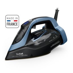 Fier de calcat Fier de calcat cu abur Tefal Ultimate Power Pro FV9E53E0, 3200 W, jet de abur 310 g/min, abur variabil 0-85 g/min, rezervor apa 350 ml, talpa Durilium AirGlide AutoClean, oprire automata, negru & albastru