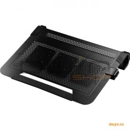 Stand notebook COOLER MASTER 19'. - NotePal U3 Plus, 3* fan 80mm, 1* USB, plastic & aluminiu, black