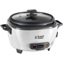 Aparat de gatit orez Russell Hobbs 27030-56, 300 W, 0.8 L, Mentinere automata la cald, Alb/Negru