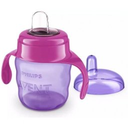 Cana Philips Avent SCF551/03 cu tetina de formare, 200ml, 6 luni +, Roz