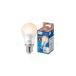 Bec LED inteligent Philips, Wi-Fi, Bluetooth, A60, E27, 8W