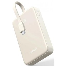 Baterie Externa UGREEN PB521, 20000mAh, 30W, QC + PD, 1 x USB-A - 2 x USB-C, Alba