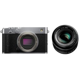 Aparat Foto Mirrorless Fujifilm X-E5, 40MP, 6K + Obiectiv XF 35mm F1.4 R, Argintiu