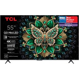Televizor TCL QD-MiniLed 55C6K, 139 cm, Smart Google TV, 4K Ultra HD, 100Hz, Clasa F (Model 2025)