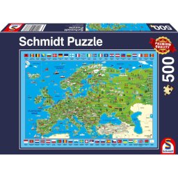 Puzzle Schmidt: Descopera Europa, 500 piese