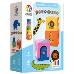 Joc de logica cu 48 de provocari, Smart Games - Peek - a - Zoo, 2+ ani, editie internationala, editie noua