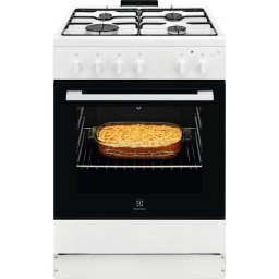Aragaz Electrolux LKG604012W, 4 arzatoare gaz, cuptor gaz 59 l, rotisor, 60 cm, alb