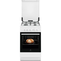 Aragaz Electrolux LKG504015W, 4 arzatoare gaz, cuptor gaz 59 l, 50 cm, alb