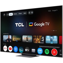 Televizor SQD-Mini LED TCL, 164 cm, 4K Ultra HD, 144 Hz, Google TV, sunet Bang & Olufsen, Negru