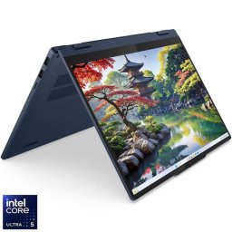 Laptop Lenovo IdeaPad 5 2-in-1 14IAL10, procesor Intel Core™ Ultra 5 225H pana la 4.9GHz, 14 inch, WUXGA, IPS, Touch, 16GB LPDDR5X, 512GB SSD, Intel® Arc™ 130T, No OS, Albastru inchis