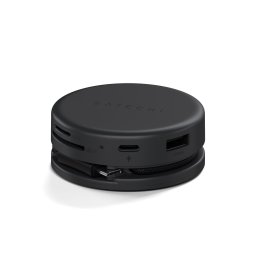 Hub USB-C Satechi OntheGo 7-in-1, HDMI 4K/60 Hz, Gigabit Ethernet, negru spatial