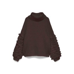 VERO MODA Pulover Awdima High Neck 10350139 19-1109 TCX chocolate torte