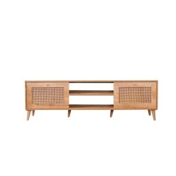 Hazeran comoda TV 180x41x55 cm, PAL, 2 usi, picioare metal, stejar - Verificat A · Re-Bloom