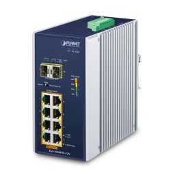 Switch industrial Gigabit PoE PLANET cu 8 porturi si 2 sloturi SFP