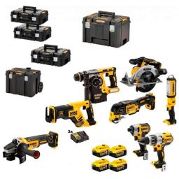 Set mașini DeWalt DCK853P4T – 8 scule 18 V, 4 acumulatori 5 Ah, încărcător dublu