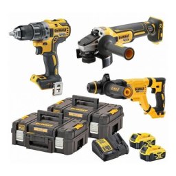 Set mașini DeWalt DCK327P2T – 3 scule 18 V, 2 acumulatori 5 Ah, cutii TSTAK