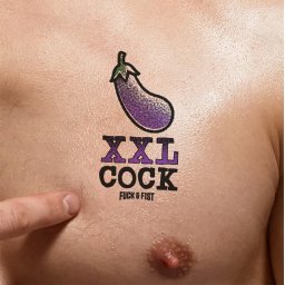 Fuck & Fist Wear It XXL COCK Temporary Tattoo 9x5cm