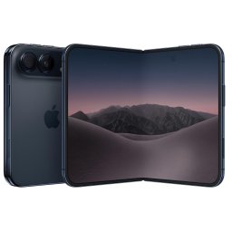 Telefon mobil pliabil Apple iPhone Duo, 1TB, 5G, OLED 7.6 inch si 5.4 inch, A20 Pro, Night Sky, Albastru inchis