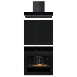 Pachet incorporabil Electrolux - Cuptor electric EOB9S3XT, Gatire cu abur, 70 l, AI Assist + Plita inductie EIS62453IZ, Sense Boil, Booster + Hota LFT816K, Functie Breeze, 730 mc/h