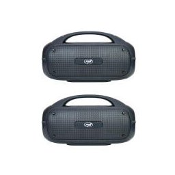 Boxa portabila activa FunBox 65 W Bluetooth USB slot card microSD Aux in functie karaoke True Wireless Stereo IPX4 microfon Negru