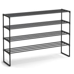 SONGMICS Pantofar metalic cu 4 niveluri pentru depozitarea a pana la 30 perechi de pantofi,configuratie reversibila si posibilitate de suprapunere pe