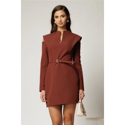Rochie DY Fashion scurta caramizie cu decupaje la umeri