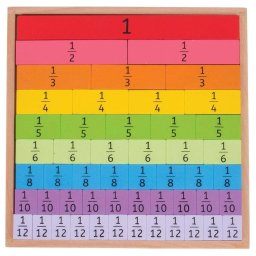 Tablita BigJigs Toys din Lemn cu Fractii 3 Ani+ Multicolor