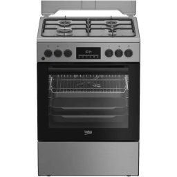 Aragaz Beko FBSM62320TXD Mixt 4 Arzatoare 72L Aprindere Electrica SteamShine Cleaning Clasa A 60Cm Argintiu Cromat