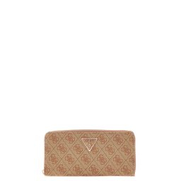 GUESS Portofel Laurel Slg Large Zip Around SWSG8500146 ltl latte logo