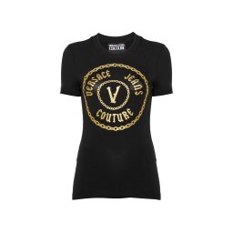 VERSACE JEANS COUTURE T-Shirt 77Dp608 S Chain Vembl. Gl 77HAHT02CJ03T g89 black/gold