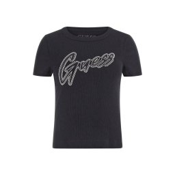 GUESS T-Shirt Ss Cn Rib Logo W5RI68KA0H1 jblk jet black a996