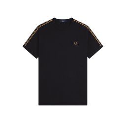FRED PERRY T-Shirt Contrast Tape Ringer M4613 S77 black/shadedston