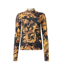 VERSACE JEANS COUTURE Top 79Dpm04 Barocco Porcelain 79HAFM04CMN04 g89 black/gold