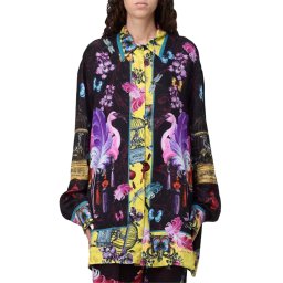 VERSACE JEANS COUTURE Cămaşă 79Dp222 Placed 79HAL2P2NS727 u39 899 nero + 192 chartreuse
