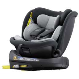 Scaun Auto B-Joy DELUXE BUF BOOF iSIZE Grey cu Isofix pozitie somn 155 grade rotativ 360 grade 40-150 cm