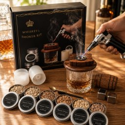 Set Cadou pentru Afumare Whisky cu 2 Pahare si 8 Arome