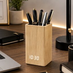 Organizator de Birou cu Ceas Digital LED