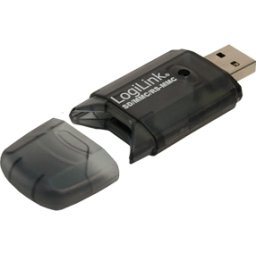 CARD READER extern LOGILINK, interfata USB 2.0, citeste/scrie: SD, MMC, RS-MMC; plastic, negru-transparent "CR0007" (timbru verde 0.03 lei)