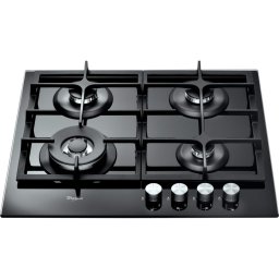 Plita AKT 6465/NB, Gaz, 4 arzatoare, 59 cm, Negru