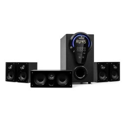 Auna Areal 525 DG, sistem home cinema 5.1, 125 W RMS, intrare optică, BT, USB, SD, AUX, telecomandă (H9808Sub.+H5188Sat)