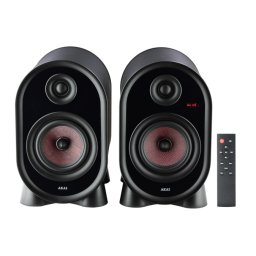 Set 2 Boxe Active Akai AHS-500A Conectivitate Bluetooth Telecomanda Putere Totala 200W Negru
