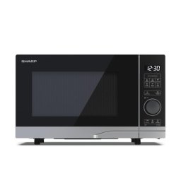 Cuptor cu microunde, Sharp, Semi-digital, 700 W, 20 L, 6 nivele, Iluminare LED, Argintiu