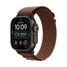 Ceas smartwatch Apple Watch Ultra 4, GPS + Cellular, 49mm, titan, Alpine Loop Burgundy L, Negru