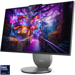 Sistem desktop All-in-One Lenovo Yoga 27IAH10, procesor Intel Core Ultra 7 255H, 27 inch, QHD (2560x1440), RAM 16GB, SSD 512GB, Intel Arc 140T, Fara OS, Gri