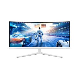 Monitor Gaming VA LED Philips 34M2C5601QA/00, 34 inch, Curbat, UWQHD (3440 x 1440), 0.3 ms, 200 Hz, USB-C, HDR10, FreeSync Premium, HDMI, Display Port, Alb